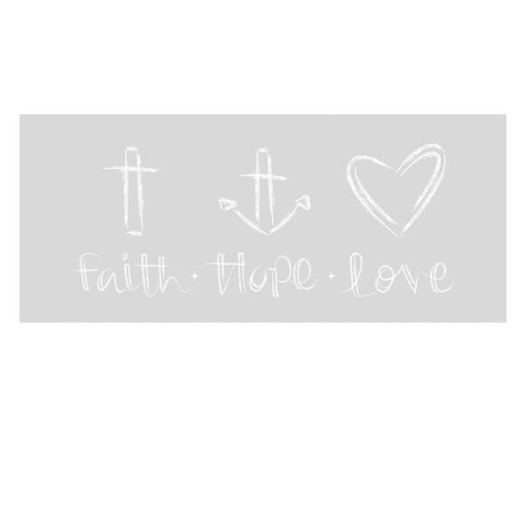 Gameday Iron Ons Cricut Pre-Made Designs Faith Hope Love & Anchor Cross Set of 4 - Picture 5 of 6